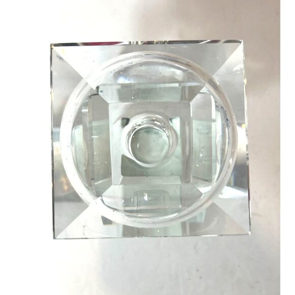 Crystal Glass Taper Candle Holder Elegant Pyramid Design Wedding Romance Dinner - Picture 6 of 7